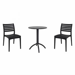 Ares Bistro Set with Octopus 24" Round Table Black S009160