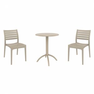 Ares Bistro Set with Octopus 24" Round Table Taupe S009160