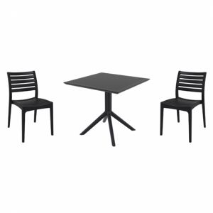 Ares Dining Set with Sky 31" Square Table Black S009106