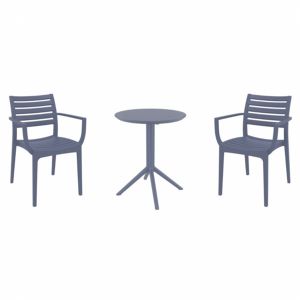 Artemis Bistro Set with Sky 24" Round Folding Table Dark Gray S011121
