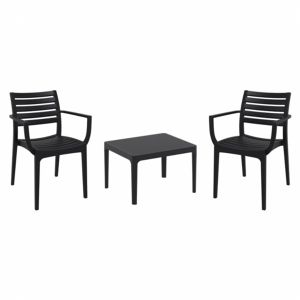 Artemis Conversation Set with Sky 24" Side Table Black S011109