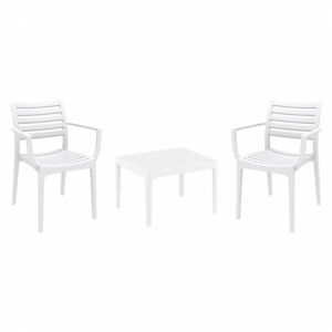 Artemis Conversation Set with Sky 24" Side Table White S011109