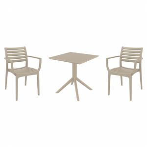 Artemis Dining Set with Sky 27" Square Table Taupe S011108