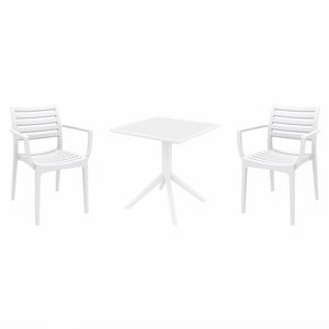 Artemis Dining Set with Sky 27" Square Table White S011108