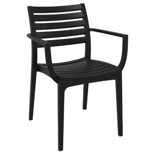 Artemis Resin Outdoor Dining Arm Chair Black ISP011-BLA