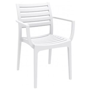 Artemis Resin Outdoor Dining Arm Chair White ISP011-WHI