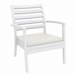 Artemis XL Outdoor Club Chair White with Natural Cushion ISP004