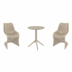 Bloom Bistro Set with Sky 24" Round Folding Table Taupe S048121