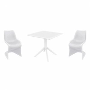 Bloom Dining Set with Sky 31" Square Table White ISP0484S