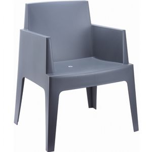 Box Outdoor Dining Chair Dark Gray ISP058