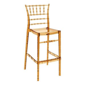 Chiavari Polycarbonate Barstool Transparent Amber ISP083