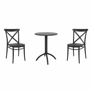 Cross Bistro Set with Octopus 24" Round Table Black S254160