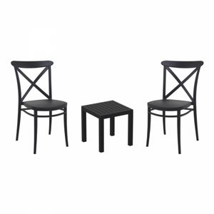 Cross Conversation Set with Ocean Side Table Black S254066