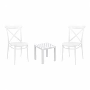 Cross Conversation Set with Ocean Side Table White S254066