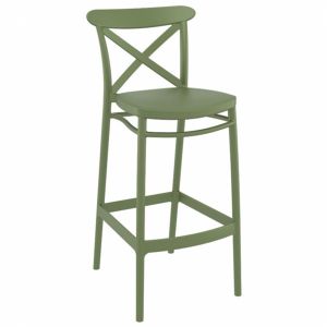 Cross Outdoor Bar Stool Olive Green ISP266