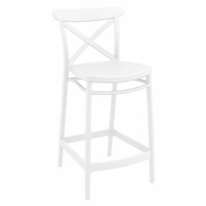 Cross Outdoor Counter Stool White ISP264