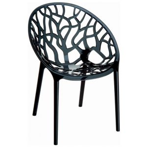 Crystal Outdoor Dining Chair Transparent Black ISP052-TBLA