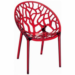 Crystal Outdoor Dining Chair Transparent Red ISP052-TRED