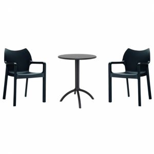 Diva Bistro Set with Octopus 24" Round Table Black S028160