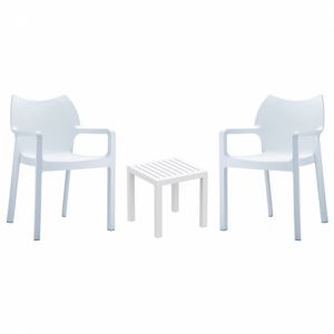 Diva Conversation Set with Ocean Side Table White S028066