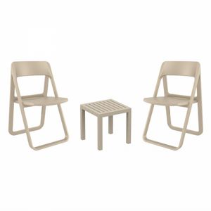 Dream Conversation Set with Ocean Side Table Taupe S079066