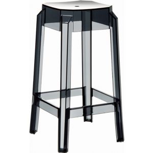 Fox Polycarbonate Counter Stool Transparent Black ISP036