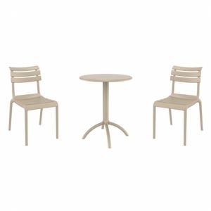 Helen Bistro Set with Octopus 24" Round Table Taupe S284160