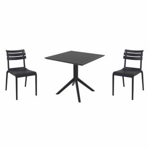 Helen Dining Set with Sky 31" Square Table Black S284106