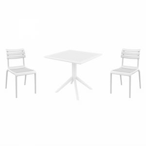 Helen Dining Set with Sky 31" Square Table White S284106