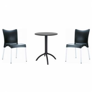 Juliette Bistro Set with Octopus 24" Round Table Black S045160