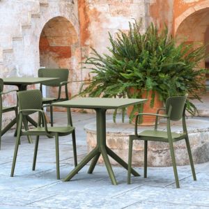 Loft Bistro Set 3 Piece with 27" Table Top Olive Green ISP1282S