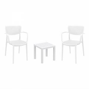 Loft Conversation Set with Ocean Side Table White S128066