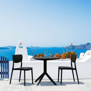 Lucy Outdoor Bistro Set 3 Piece with 24 inch Table Top Black ISP1291S