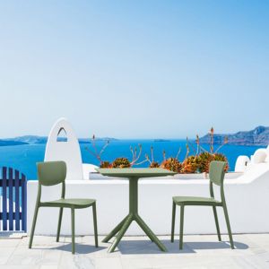 Lucy Outdoor Bistro Set 3 Piece with 24 inch Table Top Olive Green ISP1291S