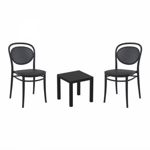 Marcel Conversation Set with Ocean Side Table Black S257066