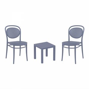 Marcel Conversation Set with Ocean Side Table Dark Gray S257066
