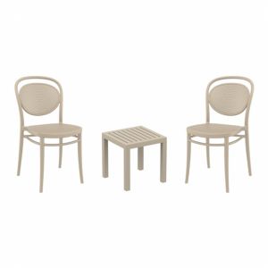 Marcel Conversation Set with Ocean Side Table Taupe S257066