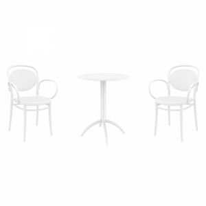 Marcel XL Bistro Set with Octopus 24" Round Table White S258160