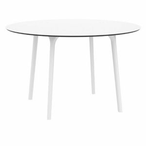 Maya Round Outdoor Dining Table 47 inch White ISP675