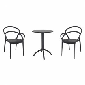 Mila Bistro Set with Octopus 24" Round Table Black S085160