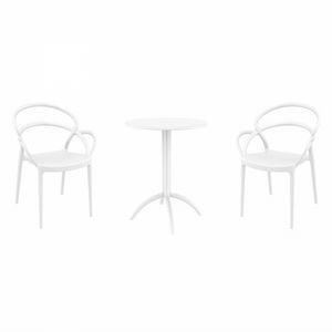 Mila Bistro Set with Octopus 24" Round Table White S085160