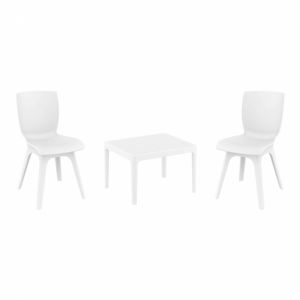 Mio PP Balcony Set with Sky 24" Side Table White S094109