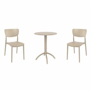 Monna Bistro Set with Octopus 24" Round Table Taupe S127160