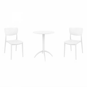 Monna Bistro Set with Octopus 24" Round Table White S127160