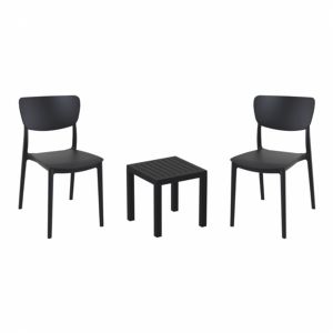 Monna Conversation Set with Ocean Side Table Black S127066