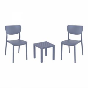 Monna Conversation Set with Ocean Side Table Dark Gray S127066