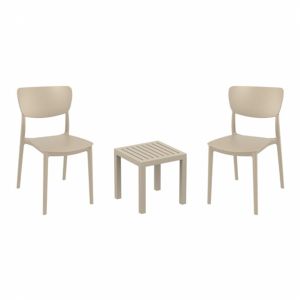 Monna Conversation Set with Ocean Side Table Taupe S127066