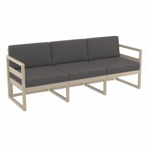 Mykonos Patio Sofa Taupe with Charcoal Cushion ISP1313