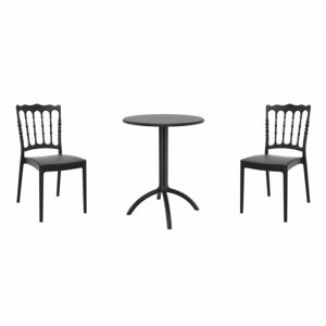 Napoleon Bistro Set with Octopus 24" Round Table Black S044160