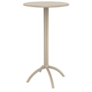 Octopus Resin Bar Table 24 inch Round Taupe ISP161